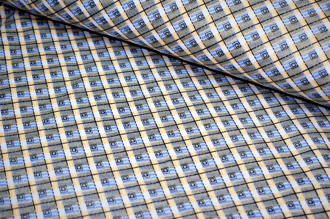 Blue Cotton Square Print