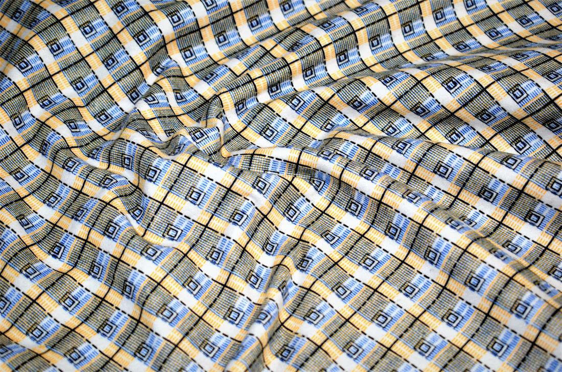 Blue Cotton Square Print