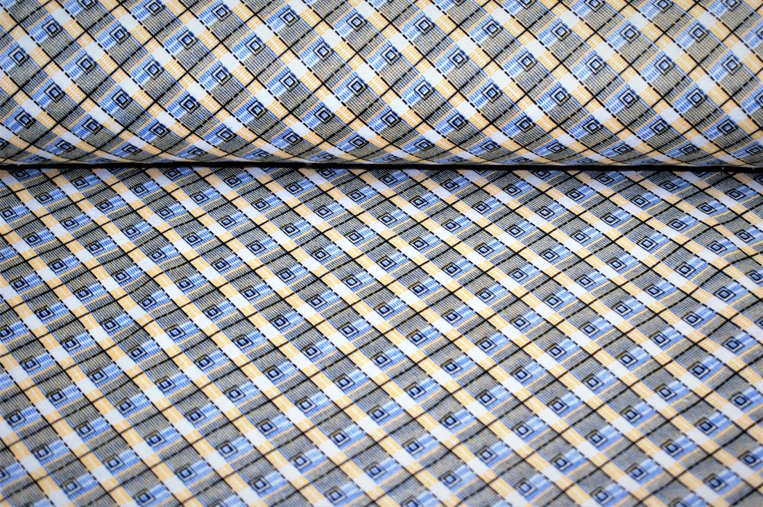Blue Cotton Square Print