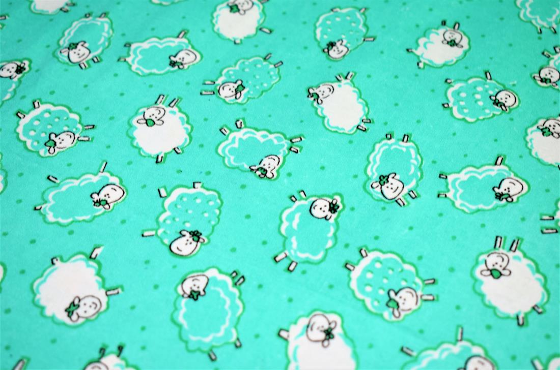 Aqua Printed Brushed Cotton