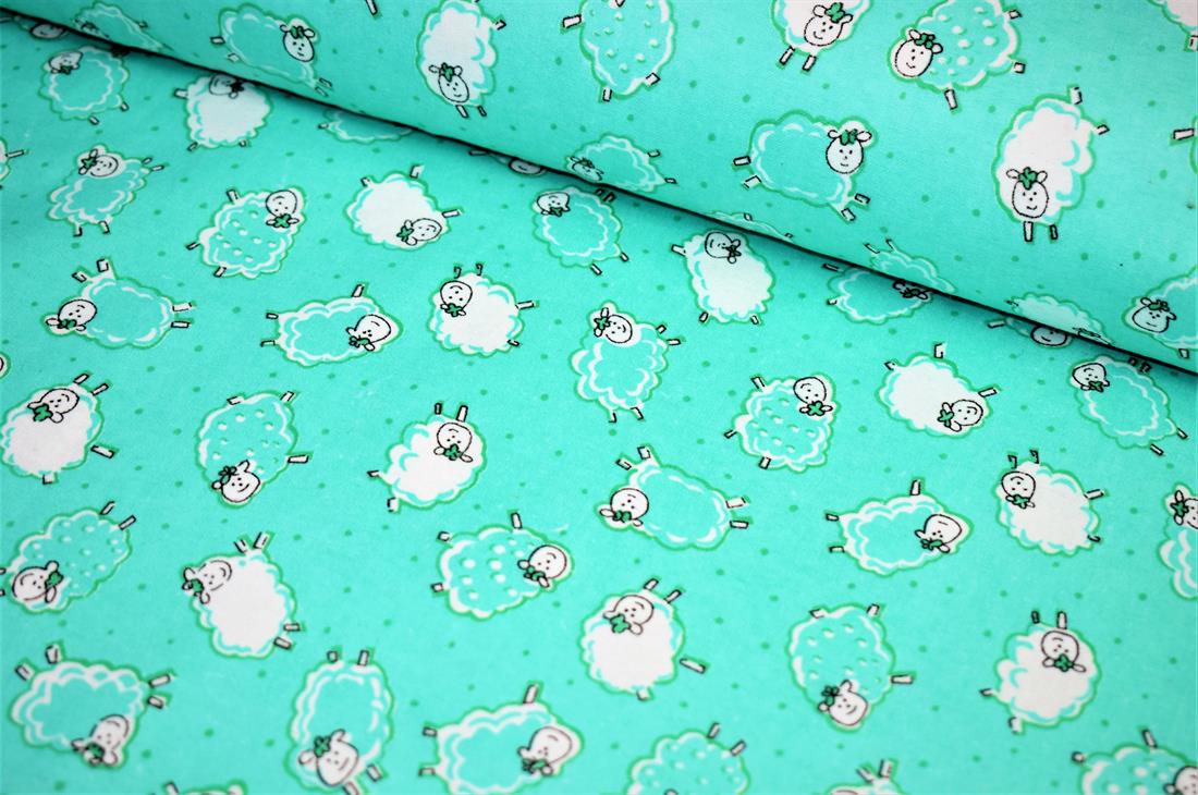 Aqua Printed Brushed Cotton