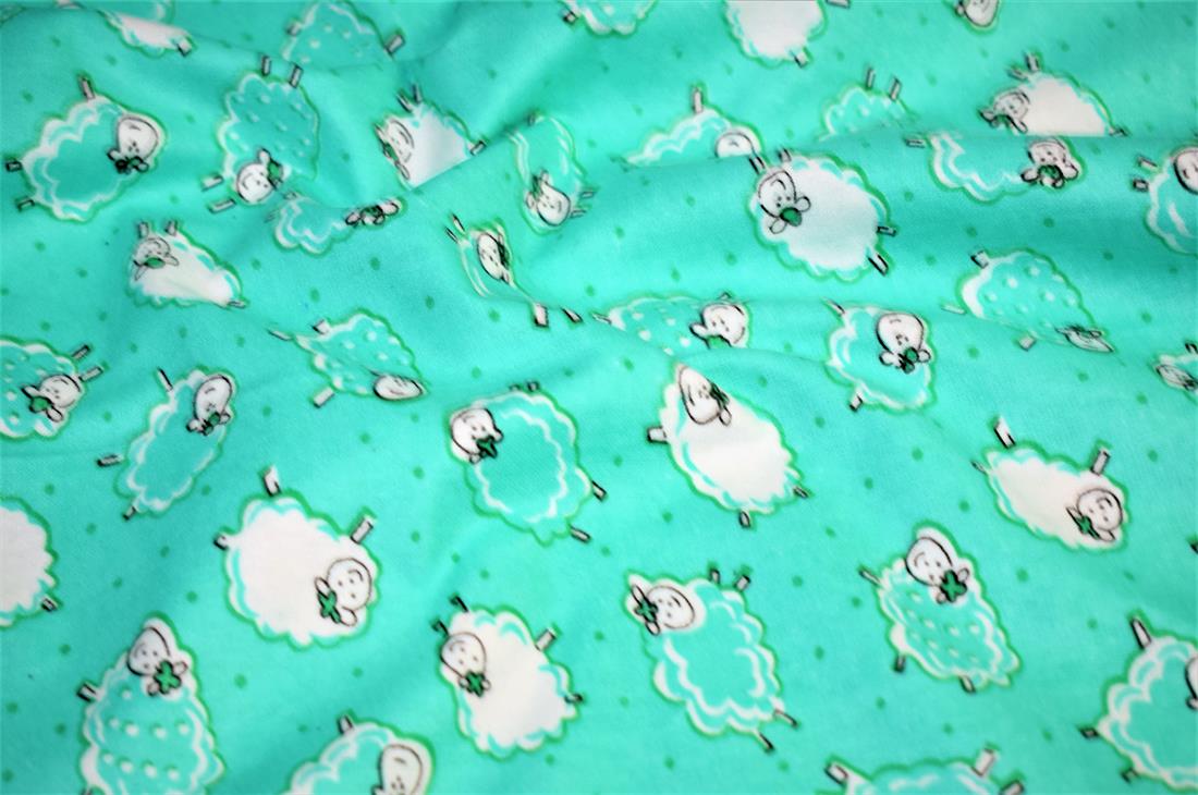 Aqua Printed Brushed Cotton