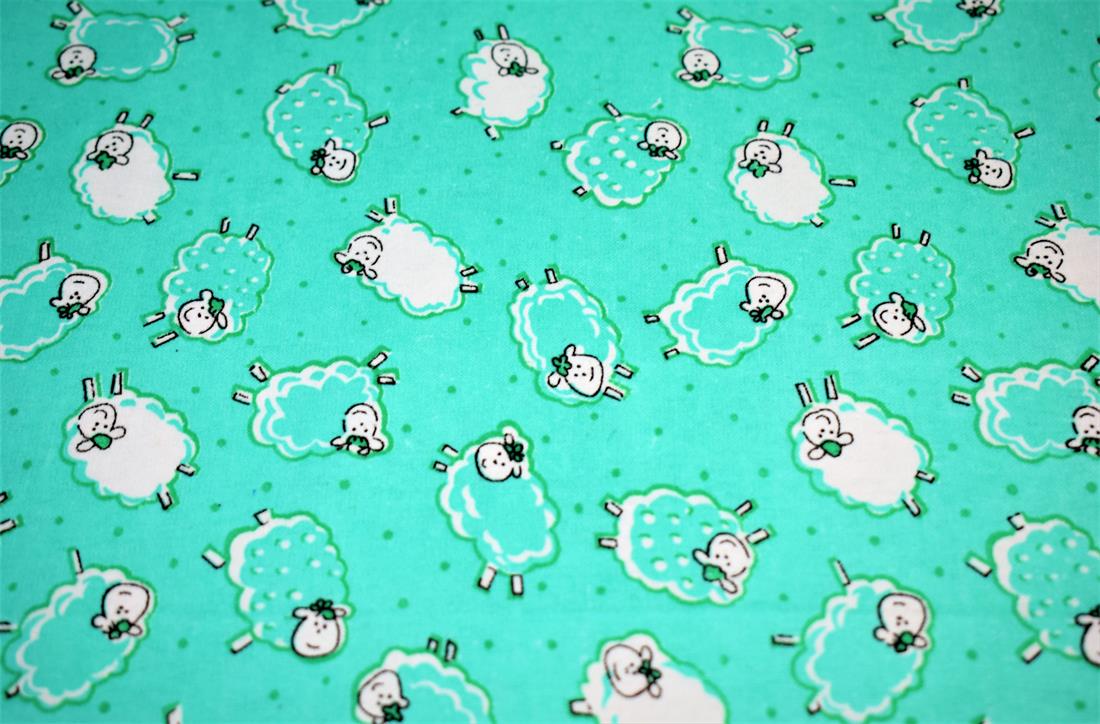 Aqua Printed Brushed Cotton