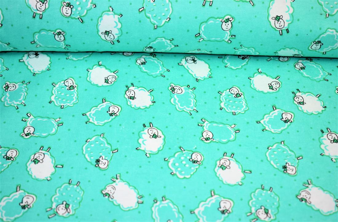 Aqua Printed Brushed Cotton