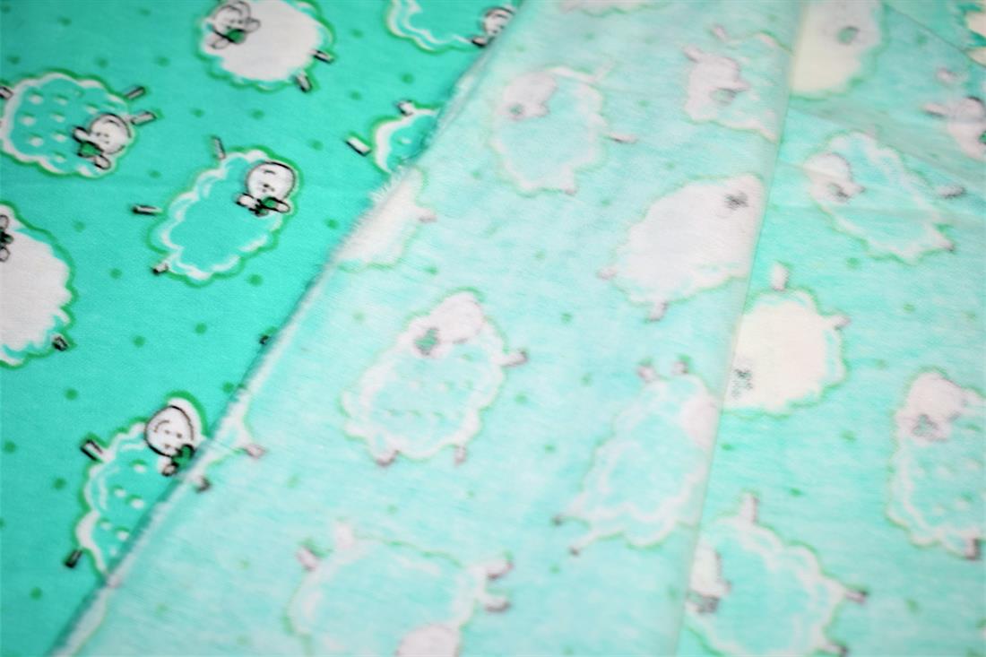 Aqua Printed Brushed Cotton