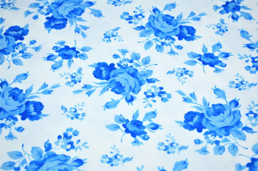 White Cotton & Blue Flower