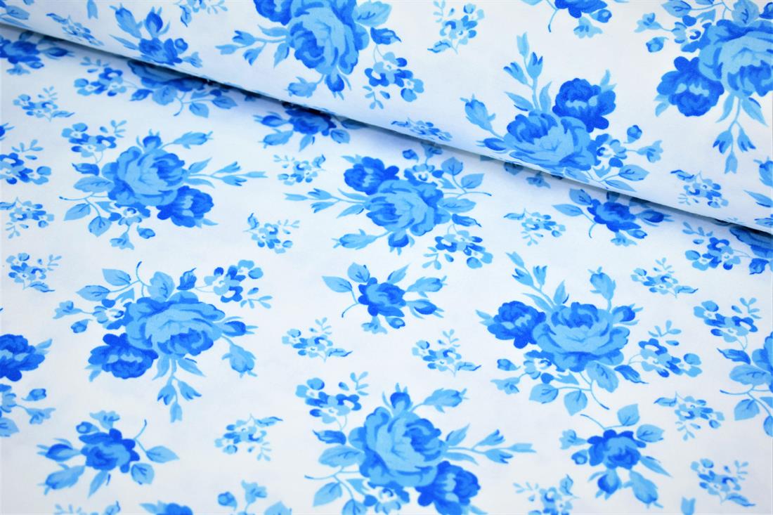 White Cotton & Blue Flower