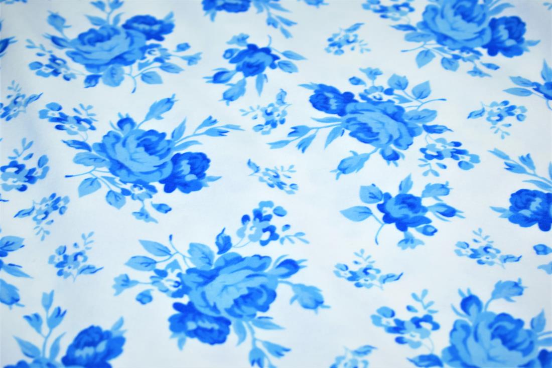 White Cotton & Blue Flower