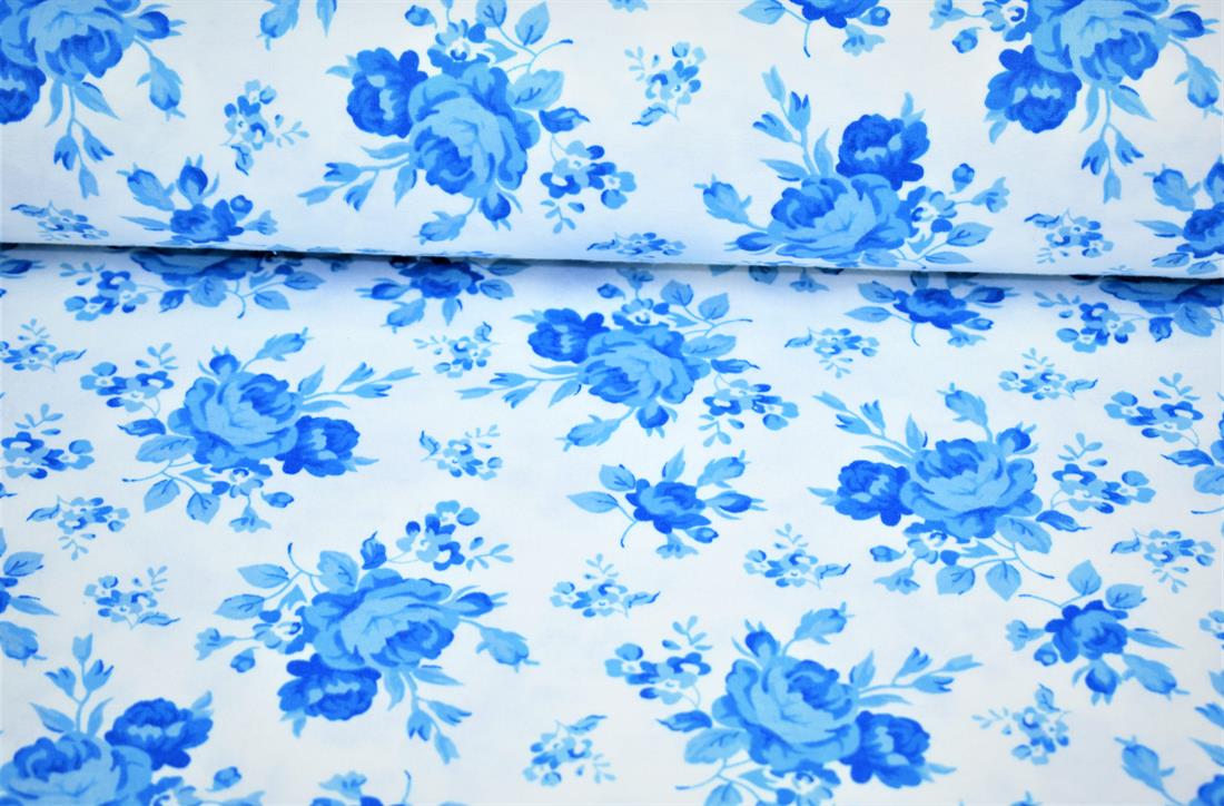 White Cotton & Blue Flower