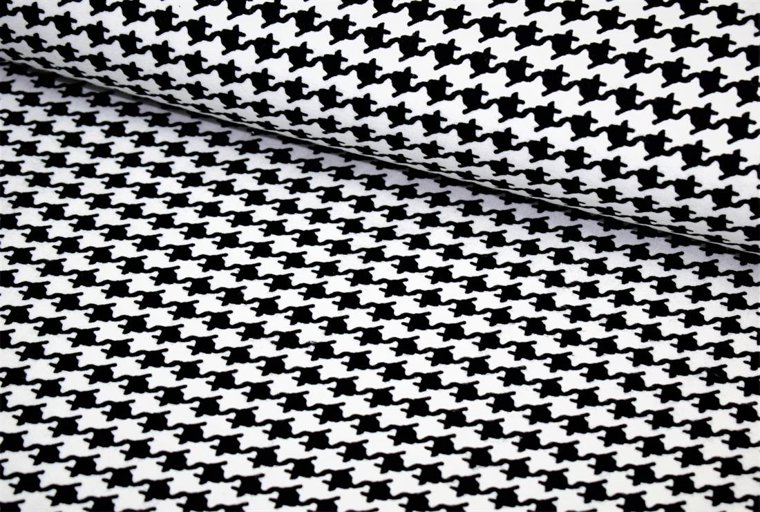Black & White Cotton Dogtooth Print