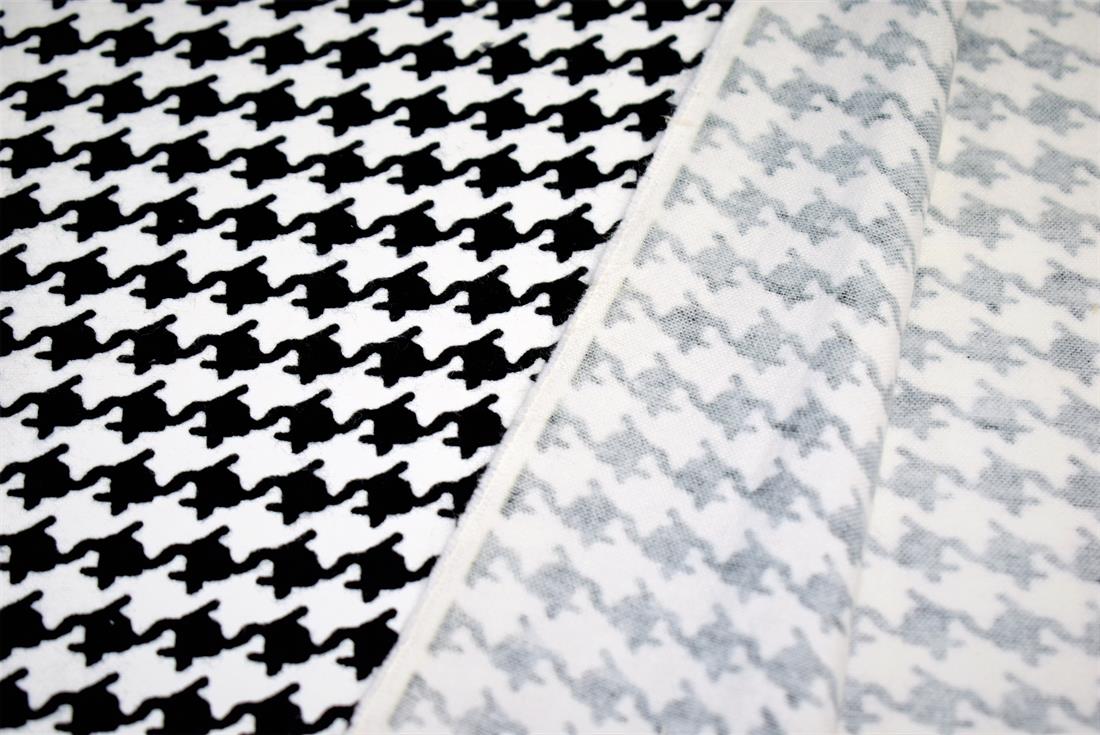 Black & White Cotton Dogtooth Print