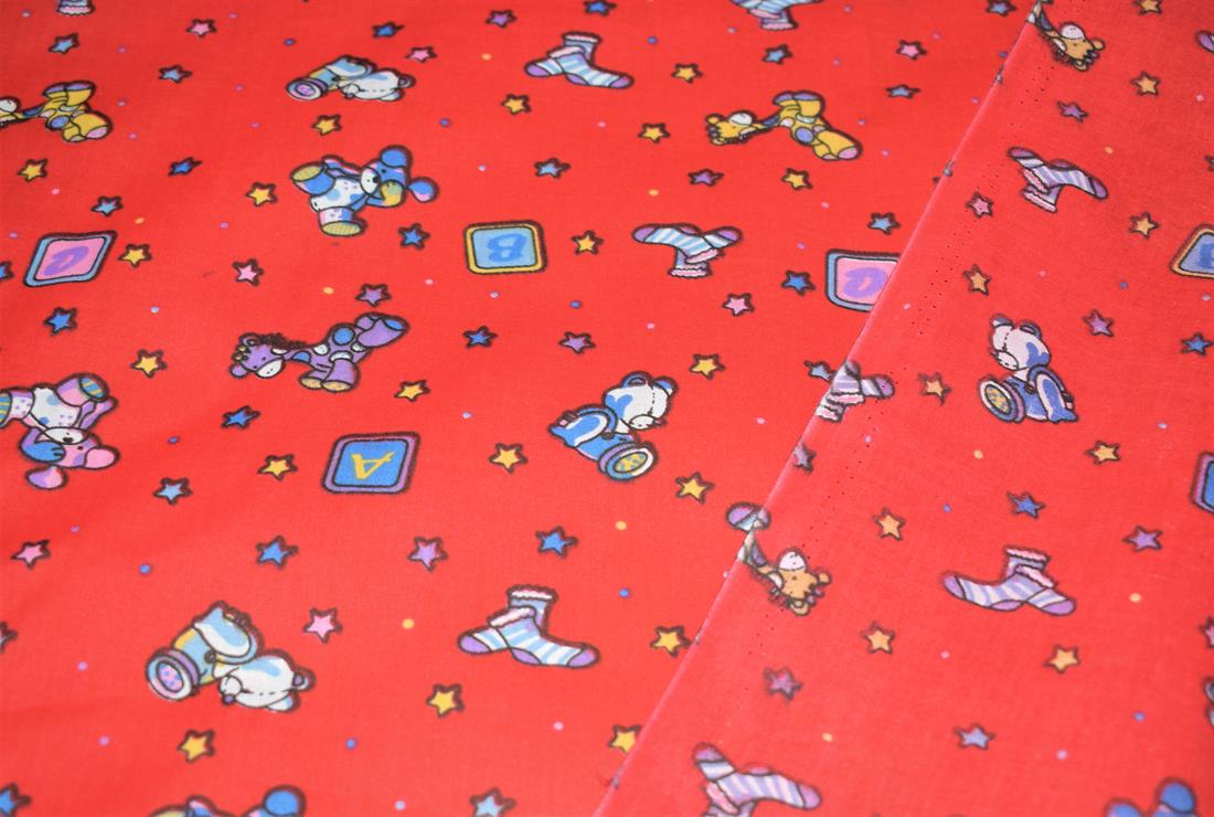 Red Cotton Printed Poly Cottons