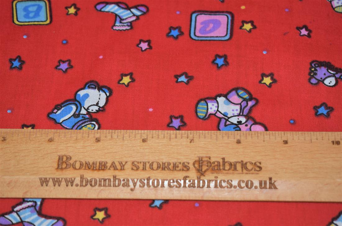 Red Cotton Printed Poly Cottons