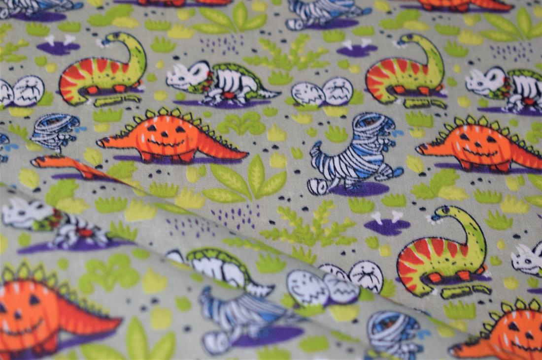 Grey Cotton Printed Poly Cottons