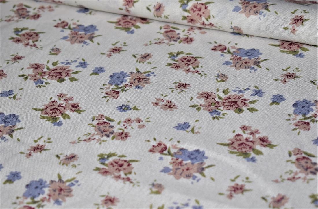 White Cotton Printed Canvas Fabric