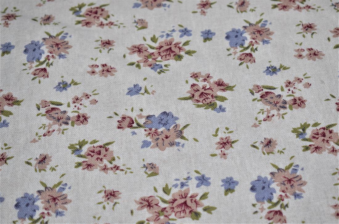 White Cotton Printed Canvas Fabric