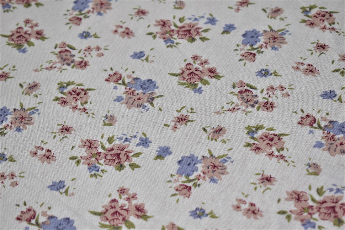 White Cotton Printed Canvas Fabric