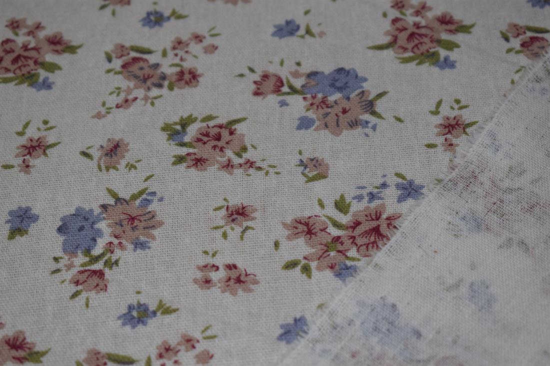 White Cotton Printed Canvas Fabric