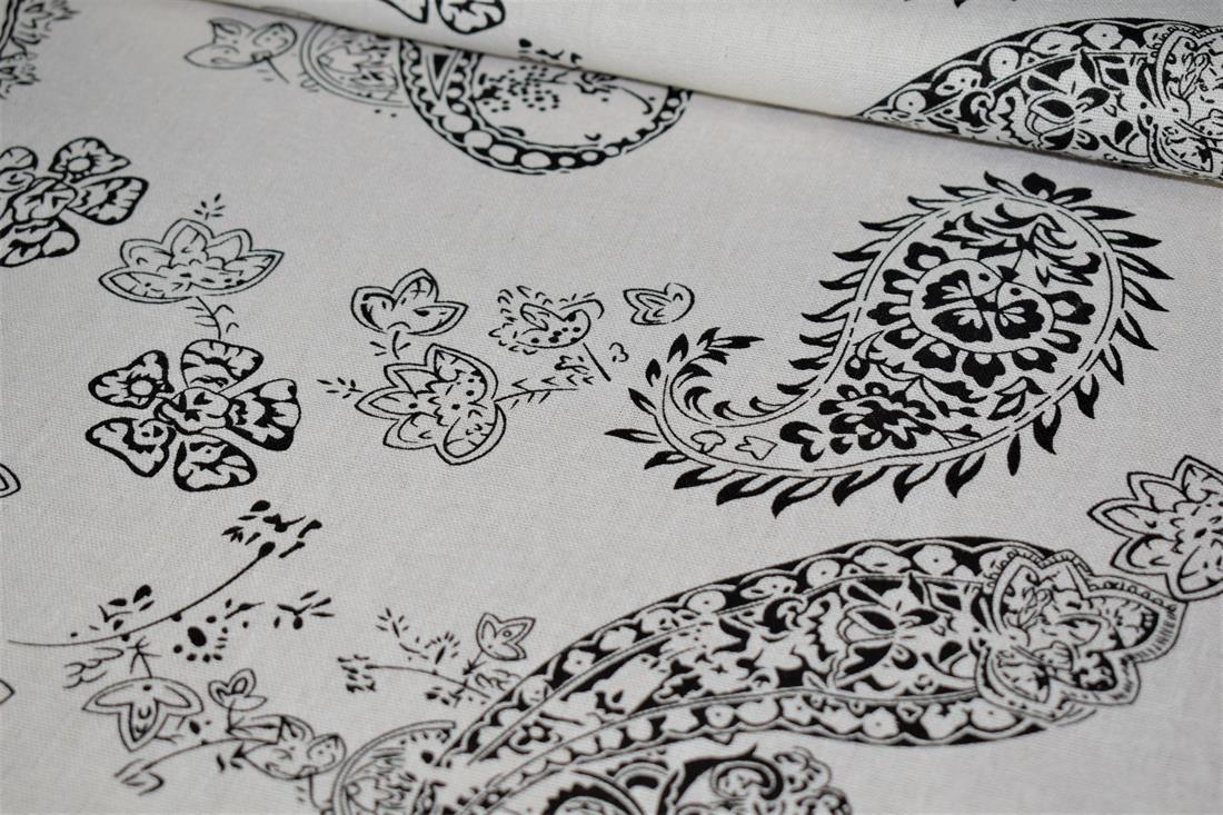 Black Cotton Paisely Henna
