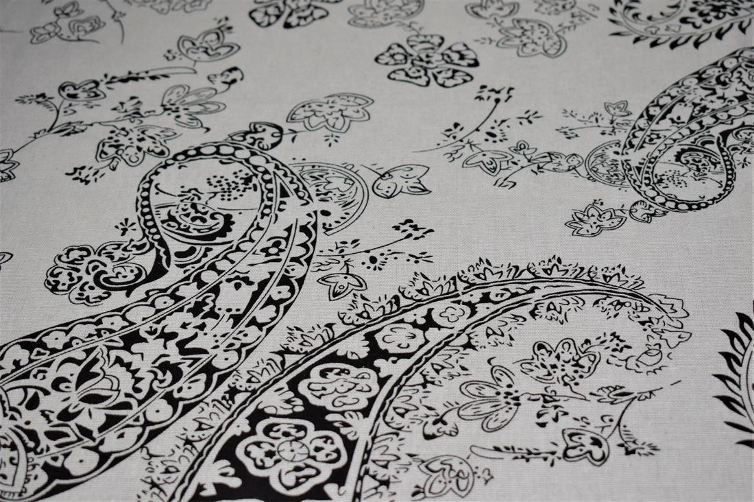 Black Cotton Paisely Henna