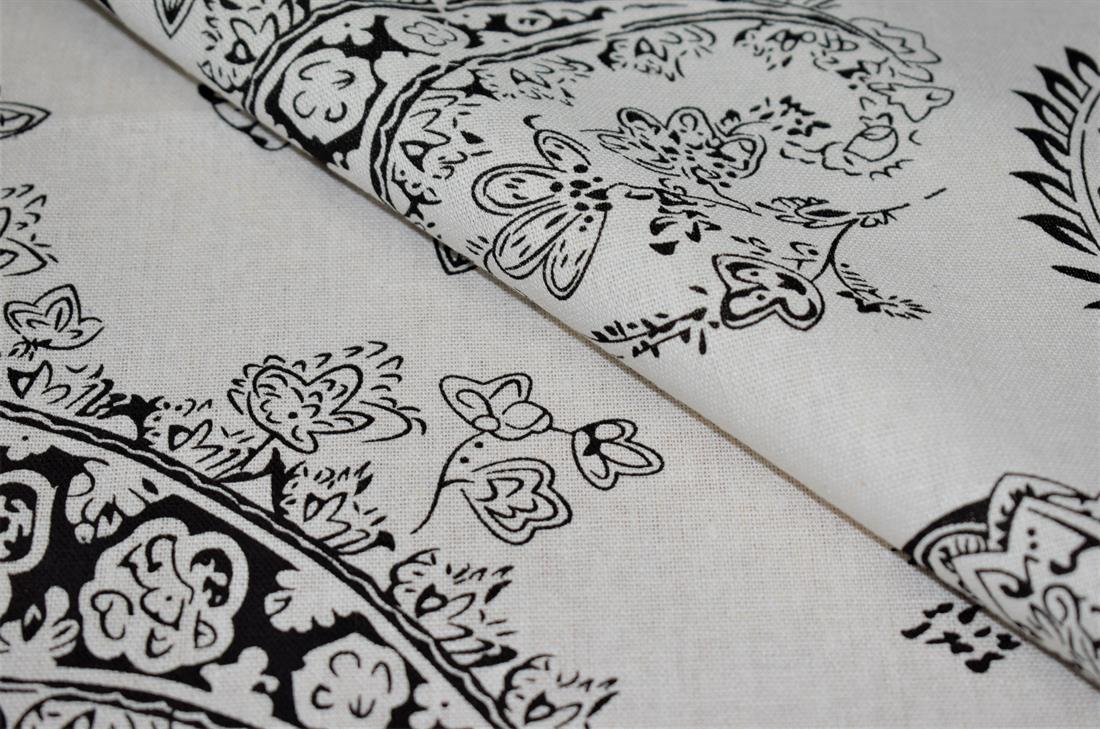Black Cotton Paisely Henna