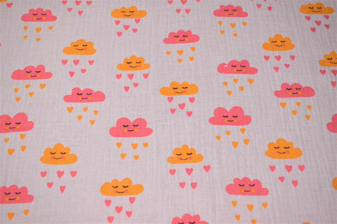 White Printed Cotton Gauze