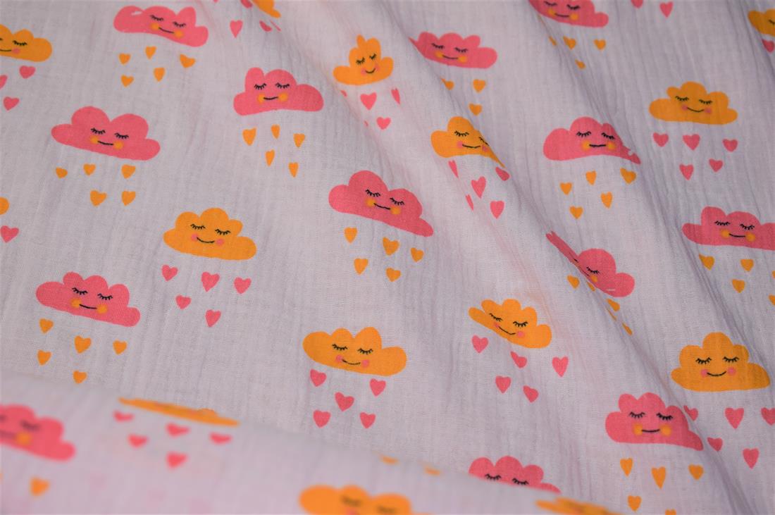 White Printed Cotton Gauze