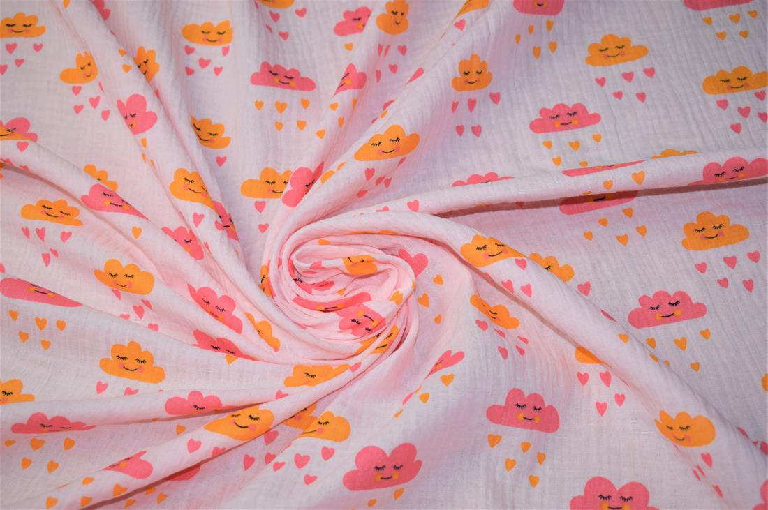 White Printed Cotton Gauze