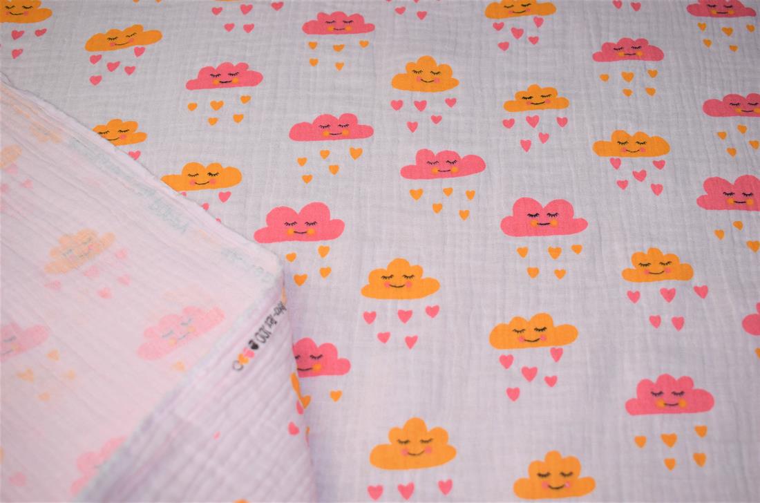 White Printed Cotton Gauze