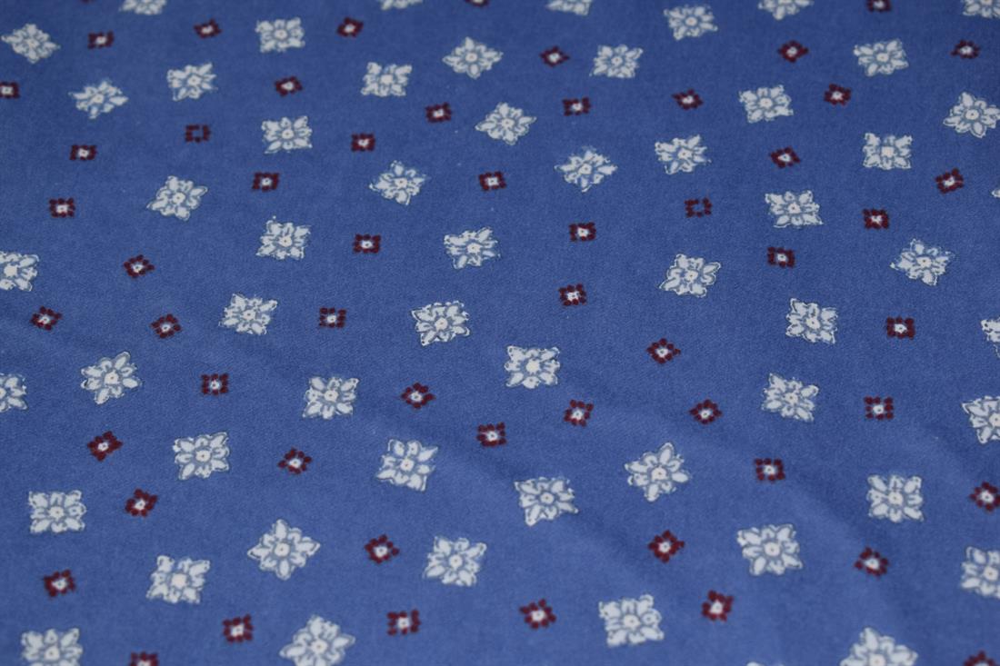 Blue Printed Brushed Cotton