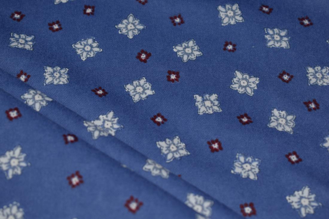 Blue Printed Brushed Cotton