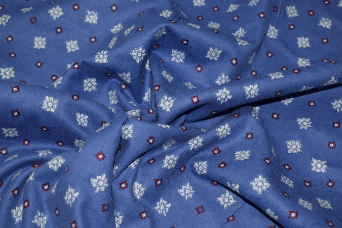 Blue Printed Brushed Cotton