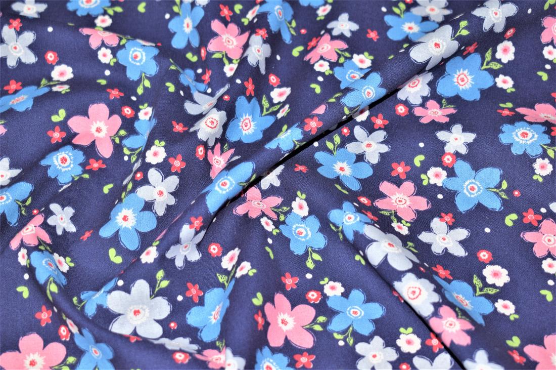 Blue Printed Cotton Fabrics