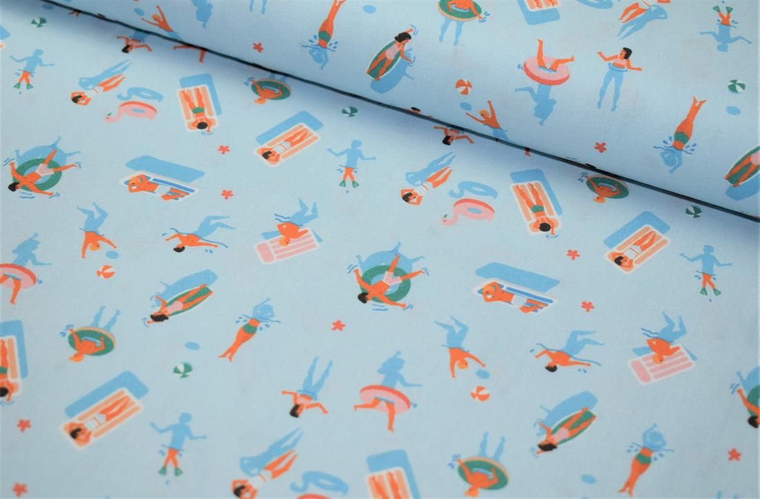 Blue Little Johnny - Swimming Cotton