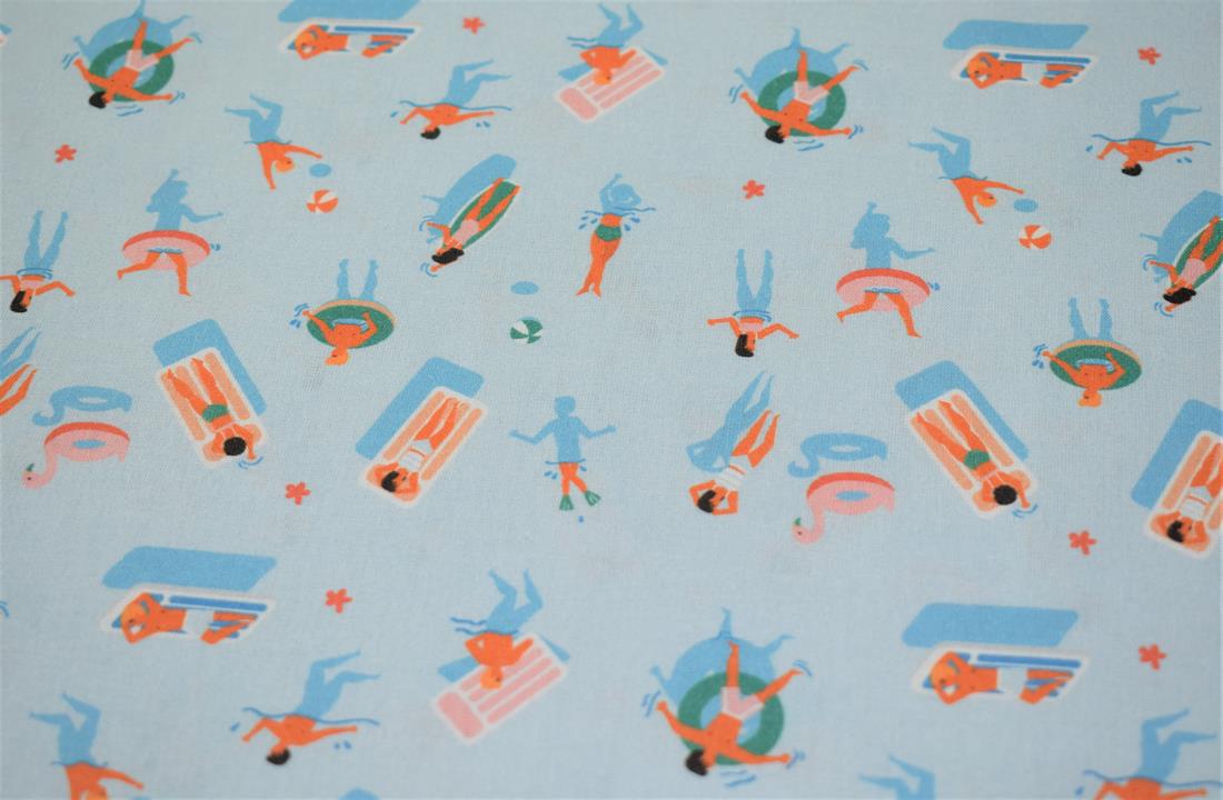 Blue Little Johnny - Swimming Cotton