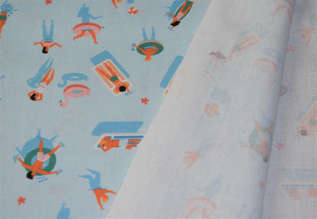 Blue Little Johnny - Swimming Cotton
