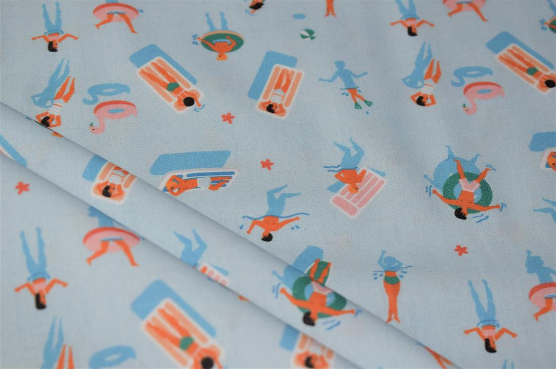 Blue Little Johnny - Swimming Cotton