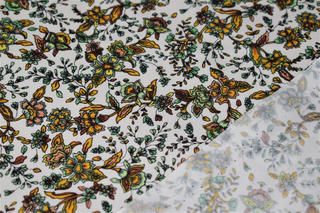 Green Printed Cotton Fabrics