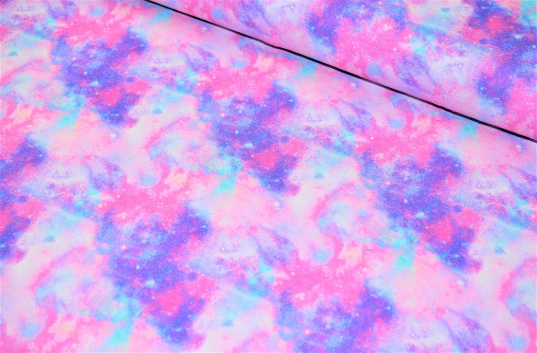 Pink Little Johnny - Marbled Galaxy Digital Cotton