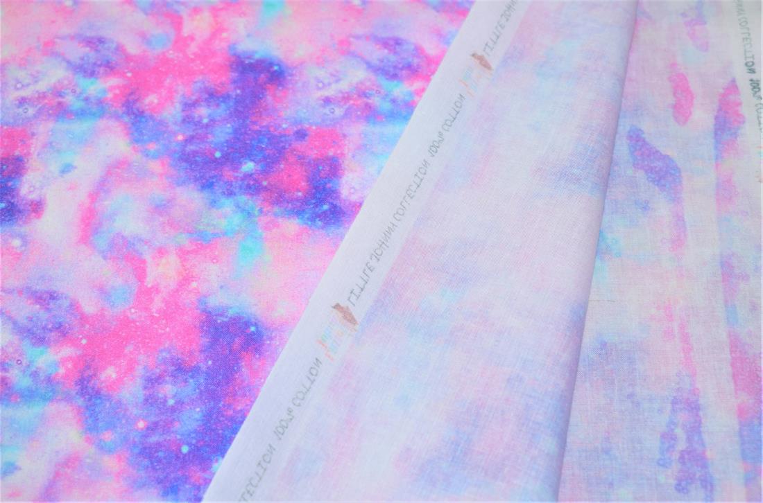 Pink Little Johnny - Marbled Galaxy Digital Cotton