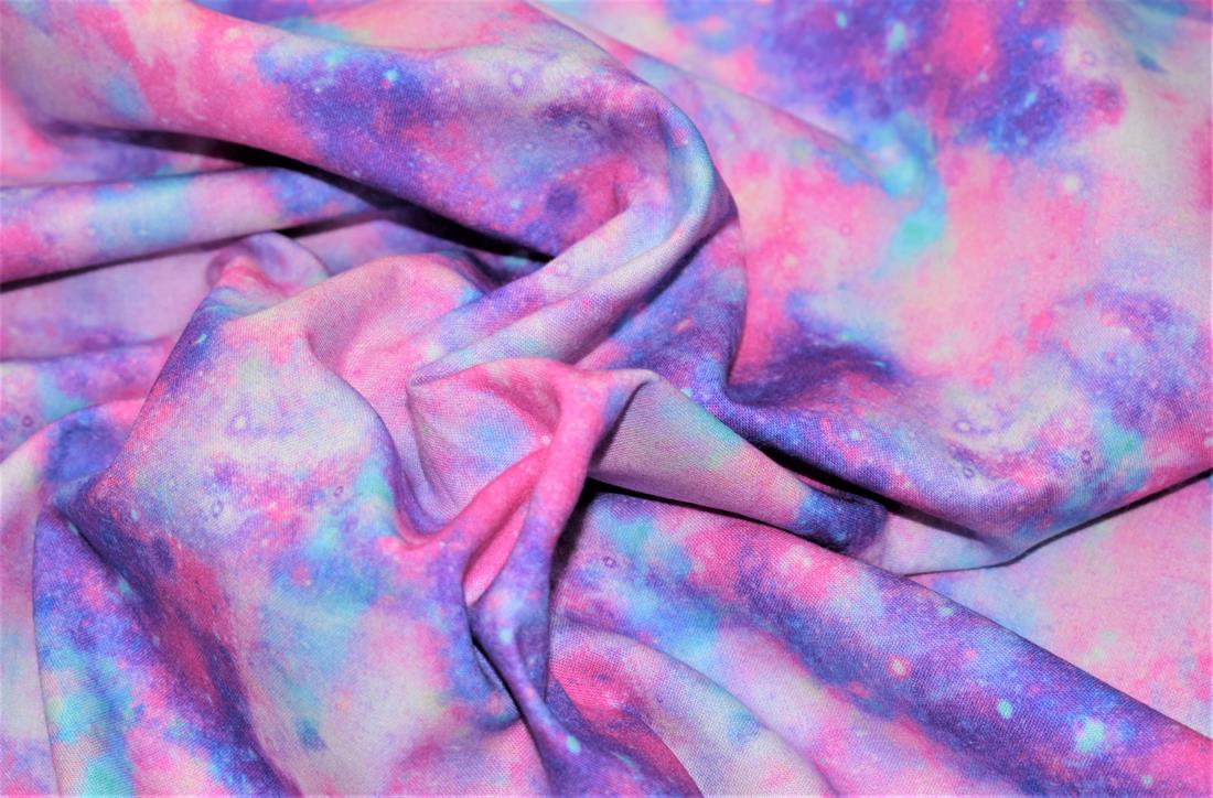Pink Little Johnny - Marbled Galaxy Digital Cotton
