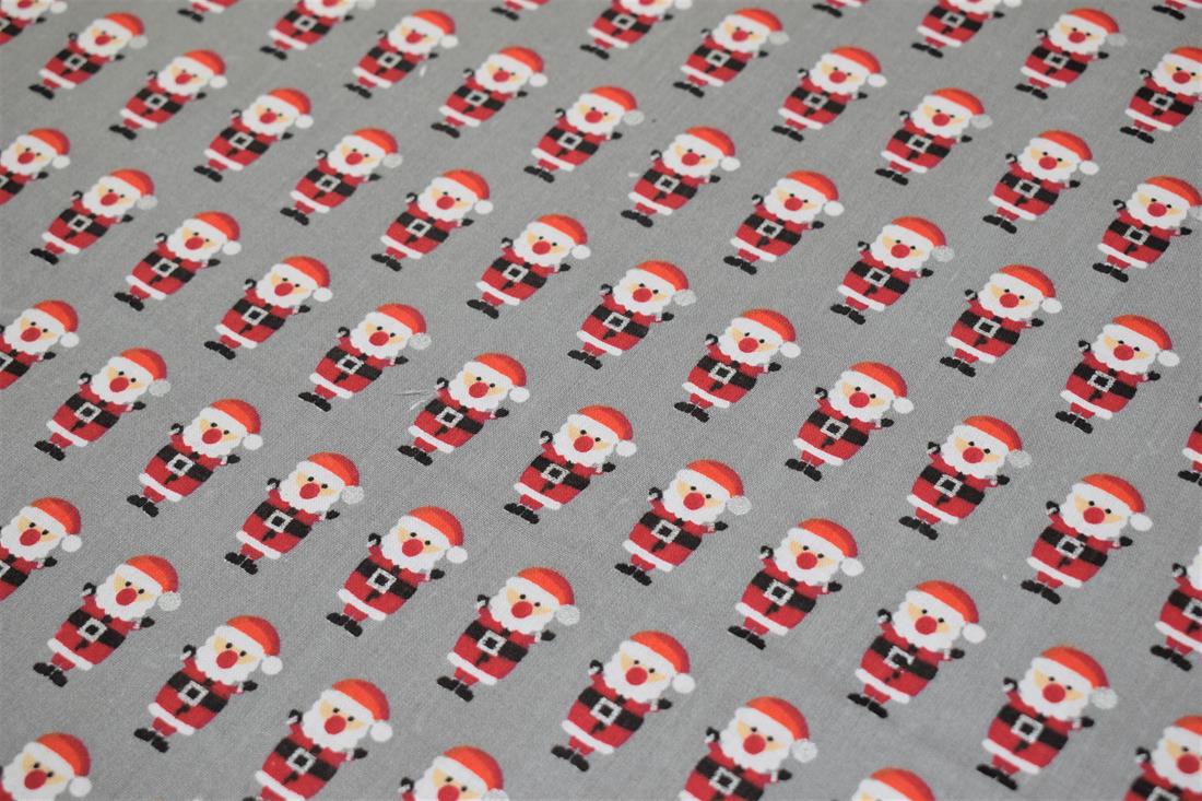 Grey 100% Cotton Christmas SantaClause
