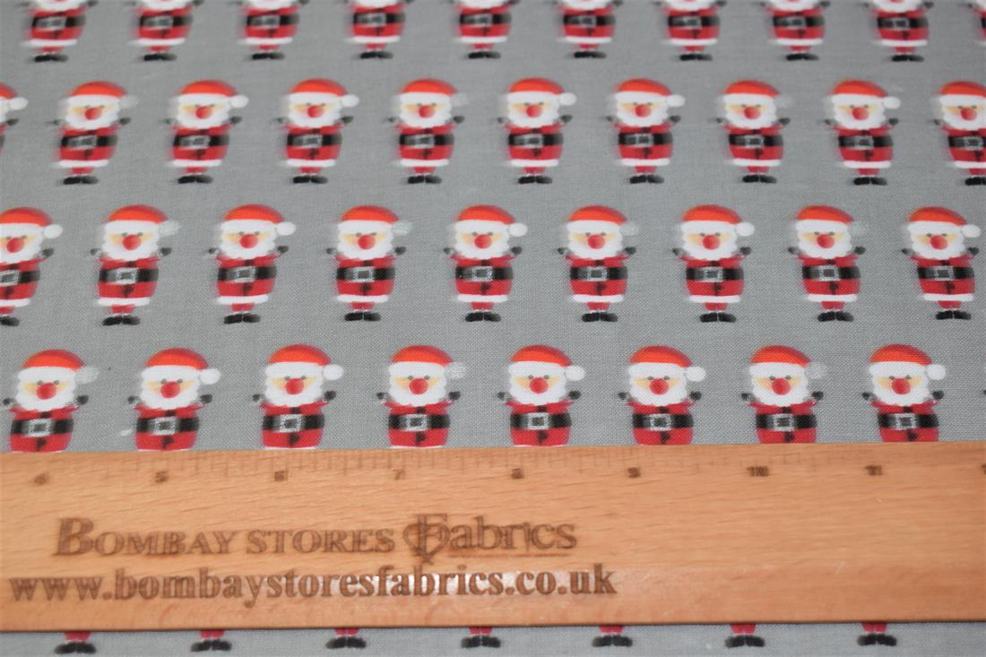 Grey 100% Cotton Christmas SantaClause