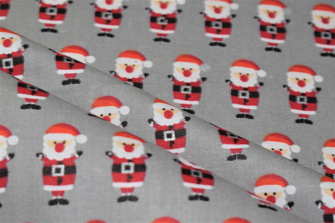 Grey 100% Cotton Christmas SantaClause