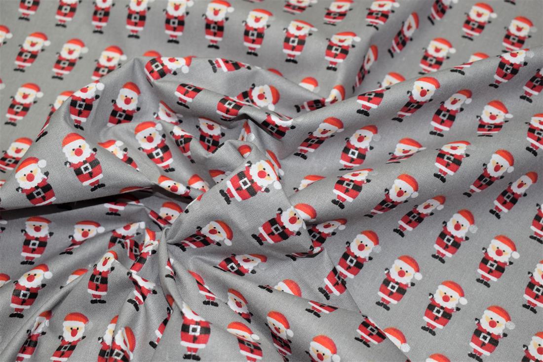Grey 100% Cotton Christmas SantaClause