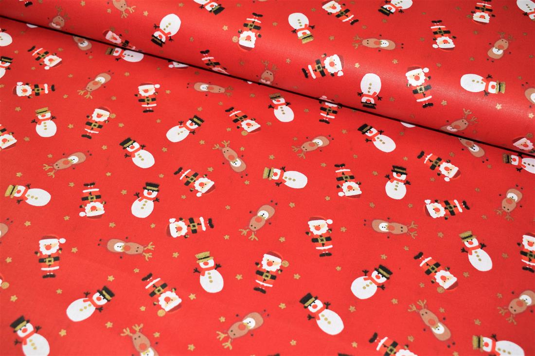 Red 100% Cotton Christmas Wonderland