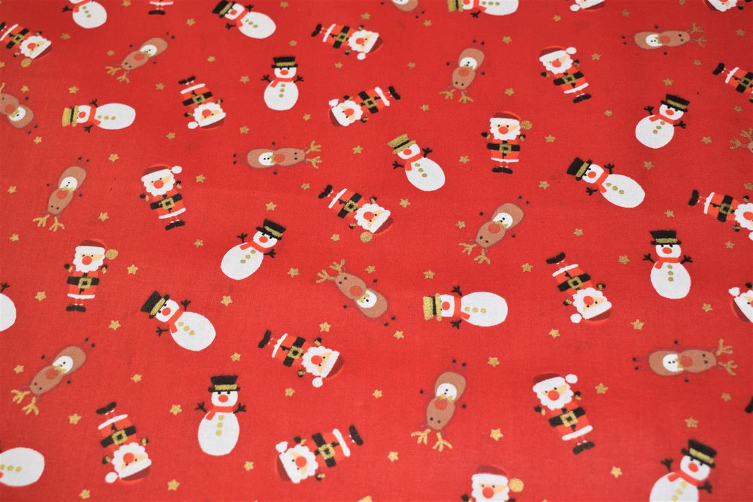 Red 100% Cotton Christmas Wonderland