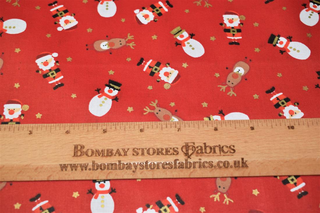 Red 100% Cotton Christmas Wonderland