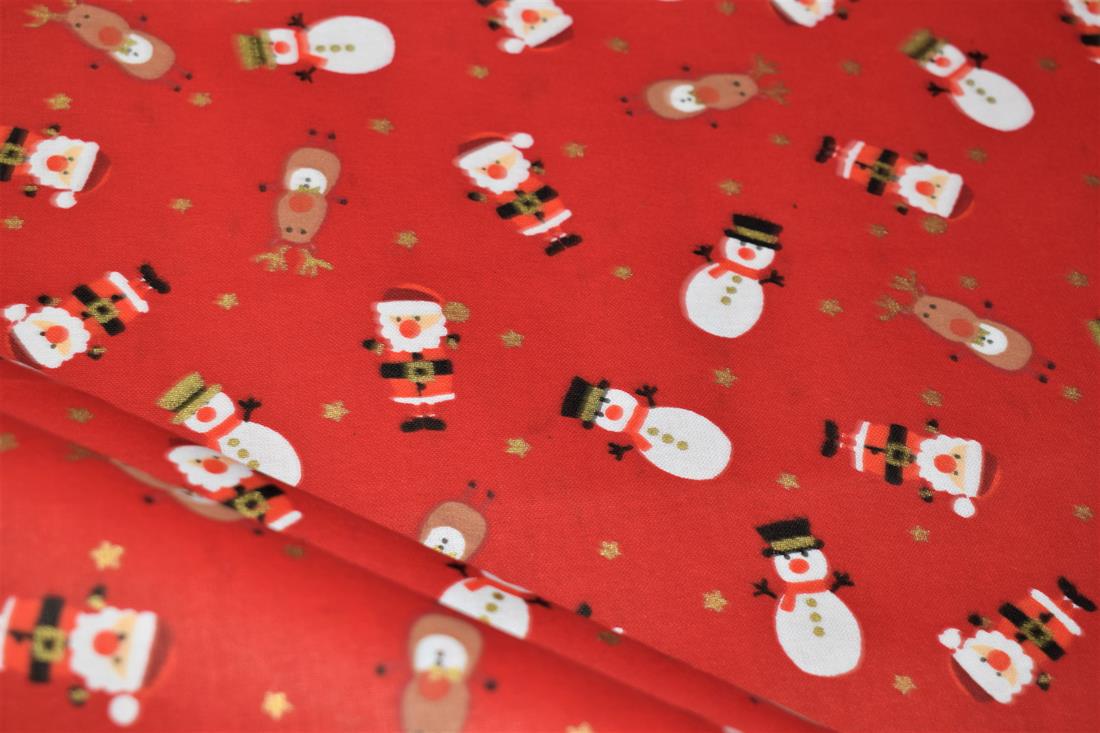 Red 100% Cotton Christmas Wonderland