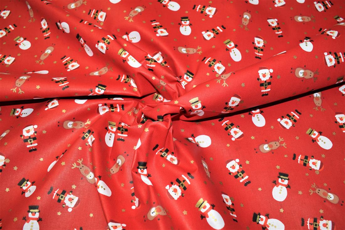 Red 100% Cotton Christmas Wonderland